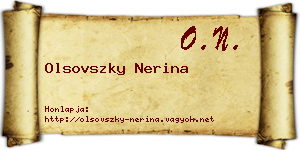 Olsovszky Nerina névjegykártya
